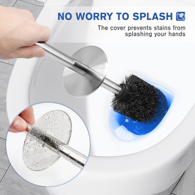 Wsedor Toilet Brush and Holder, Toilet Brush 304 Stainless Steel, Toilet Bowl Brush for Bathroom Toilet-Ergonomic, Elegant,Durable - Image 4